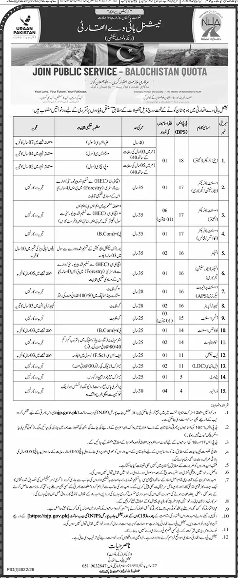 Job advertisement for National Highway Authority (NHA) - Daily Jang October 29, 2026