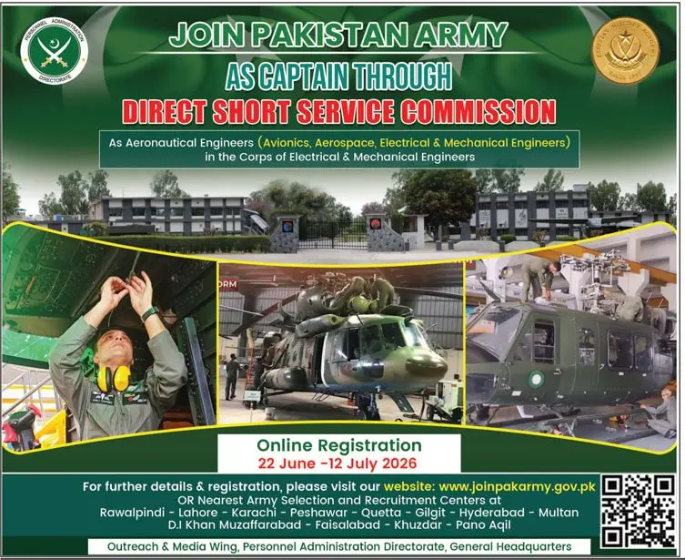 Job advertisement for Pakistan Army - Daily Jang June 21, 2026